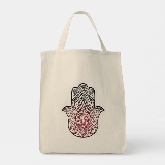 Hamsa met boho-patroon tote bag
