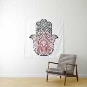 Hamsa met boho-patroon wandkleed (In situ)
