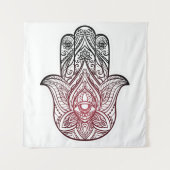 Hamsa met boho-patroon wandkleed (Voorkant)