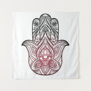 Hamsa met boho-patroon wandkleed