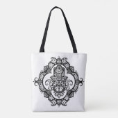 Hamsa met etnisch siermateriaal Doodle 2 Tote Bag (Achterkant)