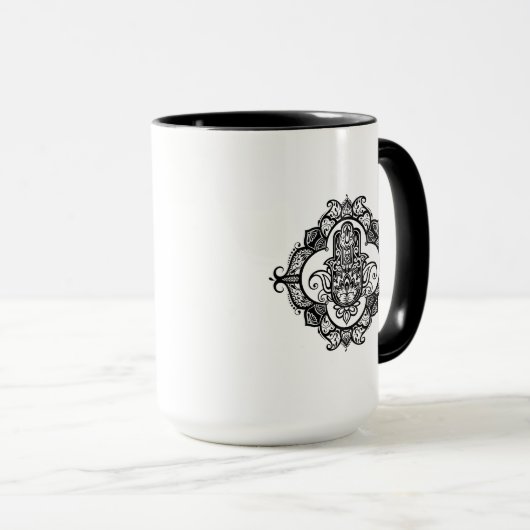 Hamsa met etnisch siermateriaal mok (Voorkant rechts)