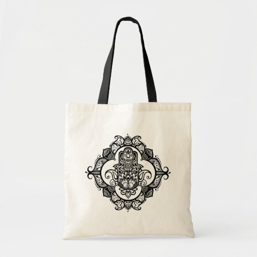 Hamsa met etnisch siermateriaal tote bag (Voorkant)