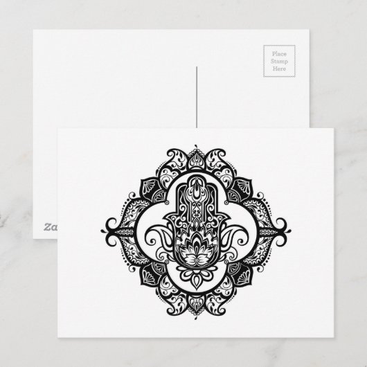 Hamsa met etnische Ornamenten Briefkaart (Voorkant / Achterkant)