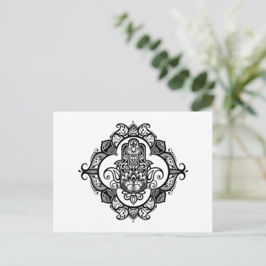 Hamsa met etnische Ornamenten Briefkaart (Staand voorkant)