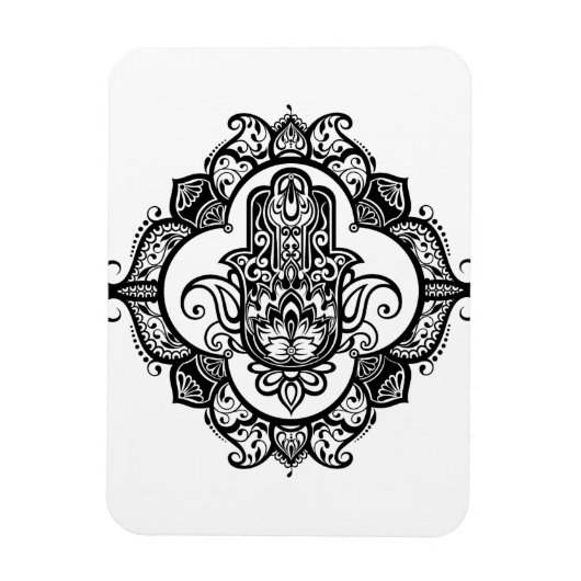 Hamsa met etnische Ornamenten Magneet (Verticaal)
