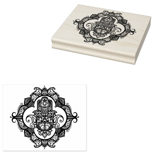 Hamsa met etnische Ornamenten Rubberstempel (Gestempeld)