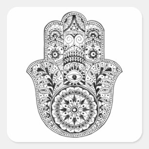Hamsa Onderzetter Vierkante Sticker
