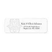 Hamsa ontwerp herrun adres label-grijs etiket (Voorkant)