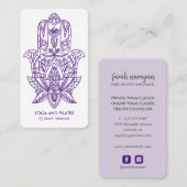 Hamsa | Paarse Wellness spa massage yoga holistic Visitekaartje (Voorkant / Achterkant)