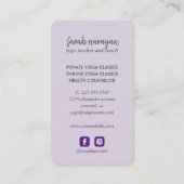 Hamsa | Paarse Wellness spa massage yoga holistic Visitekaartje (Achterkant)