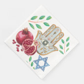 Hamsa Pomegranate Star van David Jewish Celebratio Servet (Hoek)