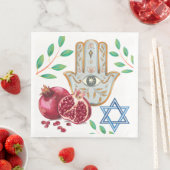 Hamsa Pomegranate Star van David Jewish Celebratio Servet (Insitu)