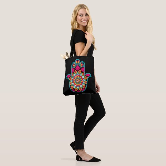 HAMSA Protect Luck Amulet Canvas tas (Op model)