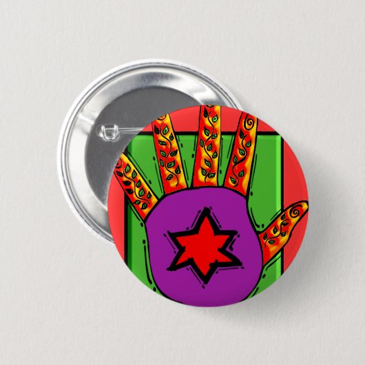 Hamsa Ronde Button 5,7 Cm (Voorkant /achterkant)