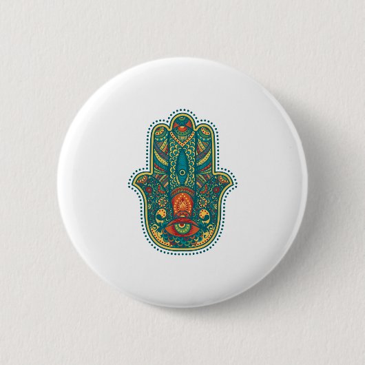 Hamsa Ronde Button 5,7 Cm (Voorkant)