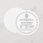 Hamsa-ronde huwelijksuitnodiging kaart (Voorkant / Achterkant)