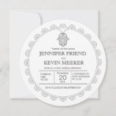 Hamsa-ronde huwelijksuitnodiging kaart (Voorkant)