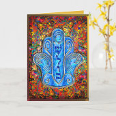 Hamsa Shalom Passie (Hoge Feestdagen) Kaart (Gele Bloem)