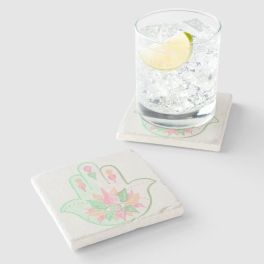 Hamsa Stone Onderzetter (Zijkant)