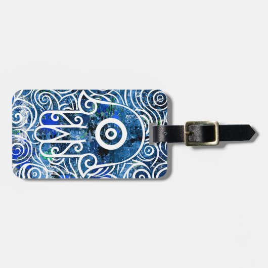Hamsa Swirls Bagagelabel (Voorkant horizontaal)