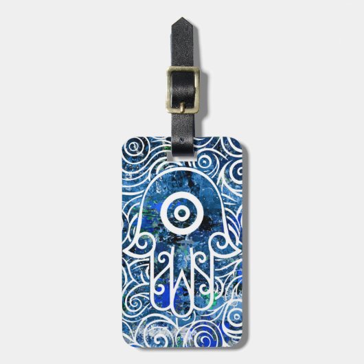 Hamsa Swirls Bagagelabel (Voorkant verticaal)