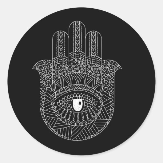 Hamsa Symbol Islam Allah Koran Quran Gift Ronde Sticker (Voorkant)