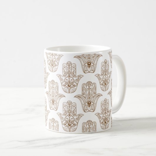Hamsa symbol Pattern Koffiemok (Voorkant rechts)