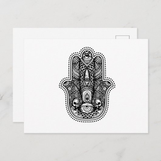Hamsa The Hand of the Goddess Briefkaart (Voorkant / Achterkant)