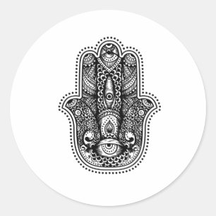 Hamsa The Hand of the Goddess Ronde Sticker