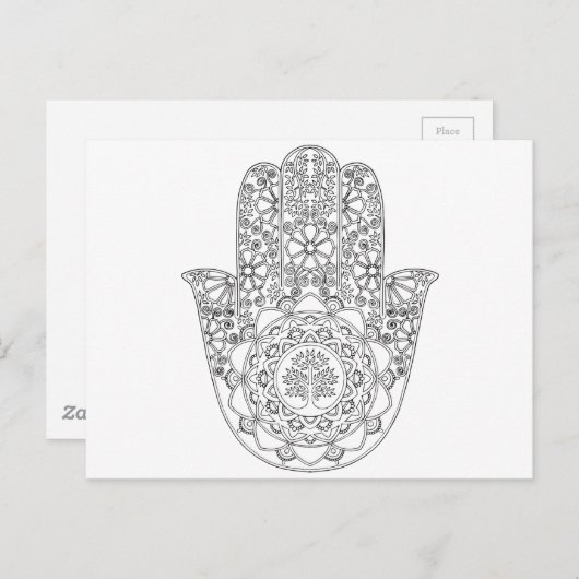Hamsa Tree of Life Briefkaart (Voorkant / Achterkant)