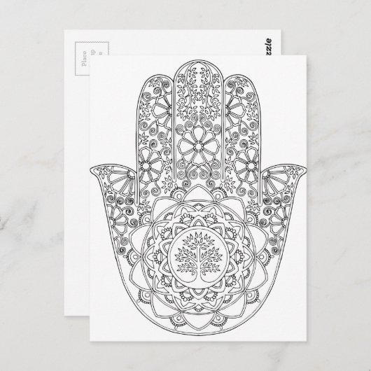 Hamsa Tree of Life Briefkaart (Voorkant / Achterkant)