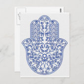 hamsa * tunis * marokko * henna * blue briefkaart (Voorkant / Achterkant)