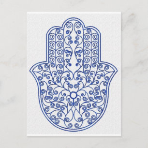 hamsa * tunis * marokko * henna * blue briefkaart
