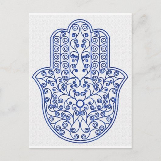 hamsa * tunis * marokko * henna * blue briefkaart (Voorkant)
