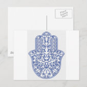 hamsa * tunis * marokko * henna * blue briefkaart (Voorkant / Achterkant)