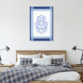 hamsa * tunis * marokko * henna * blue canvas afdruk (Insitu (Slaapkamer))