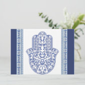 hamsa * tunis * marokko * henna * blue kaart (Staand voorkant)
