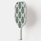 Hamsa Turquoise Blue Modern Mandala Pickleball Paddle (Links)