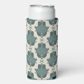 Hamsa Turquoise Blue Modern Mandala Seltzer Blikjeskoeler (Seltzer Voorkant)