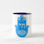 Hamsa Tweekleurige Koffiemok<br><div class="desc">Pas het aan met uw eigen ontwerp,  of met een van de onze.</div>
