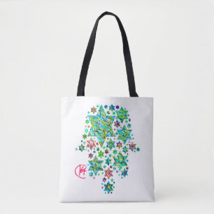 Hamsa van Joodse sterren Tote Bag
