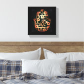 Hamsa van Vrede op Kleine Canvasprint met Spanraam Canvas Afdruk (Insitu (Slaapkamer))
