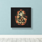 Hamsa van Vrede op Kleine Canvasprint met Spanraam Canvas Afdruk (Insitu (Houten vloer))