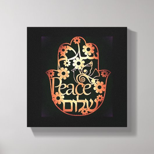 Hamsa van Vrede op Kleine Canvasprint met Spanraam Canvas Afdruk (Voorkant)