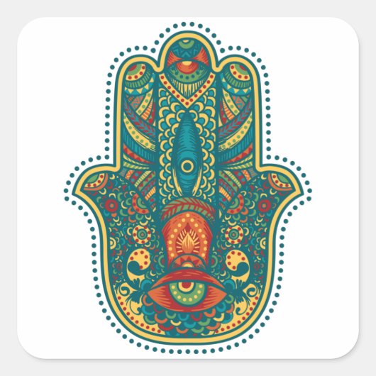 Hamsa Vierkante Sticker (Voorkant)
