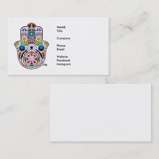Hamsa Visitekaartje (Voorkant / Achterkant)