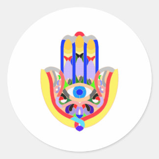 Hamsa - zeer kleurrijk ronde sticker