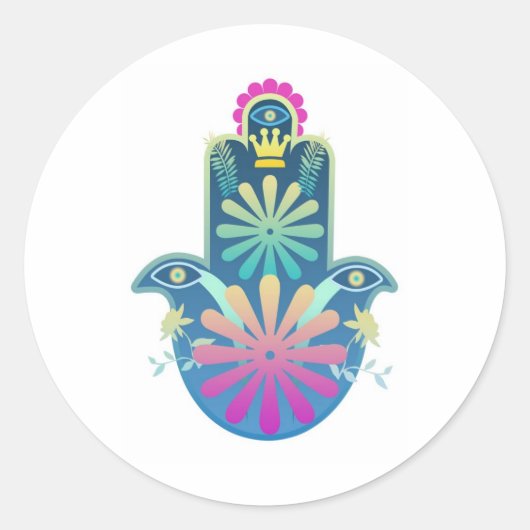 Hamsah Ronde Sticker (Voorkant)