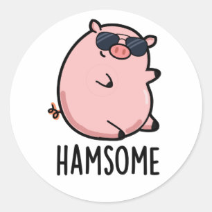 Hamsome Grappig Pun Ronde Sticker